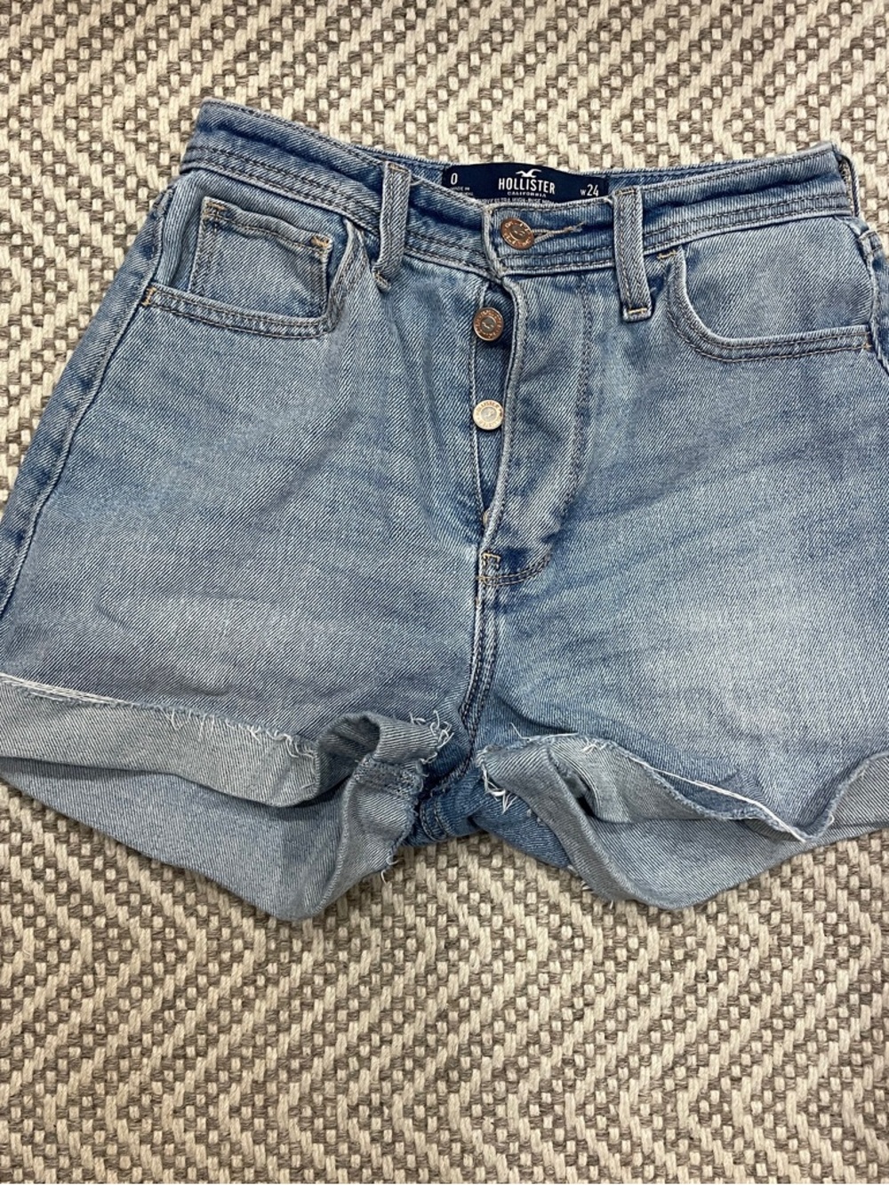 Hollister Light Wash High-Rise Denim Shorts